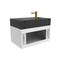 Castello Usa Nile 30-inch White Vanity Set with Black Top and Gold Handles CB-MC-30W-GLD-2053-BL - alternate 4